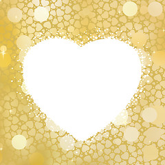 Image showing Golden Heart bokeh frame with copy space. EPS 8