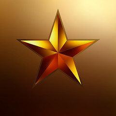 Image showing illustration of a Red star on gold. EPS 8