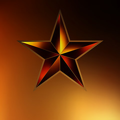 Image showing illustration of a Gold star on gold. EPS 8