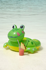 Image showing Happy frog with drink