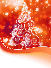 Image showing Christmas halftone tree on a orange EPS 8