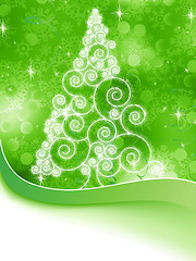 Image showing Christmas halftone tree on a green. EPS 8