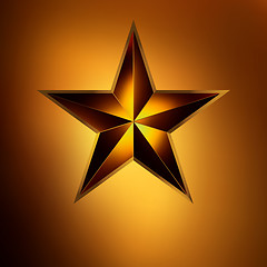 Image showing illustration of a Red star on gold. EPS 8