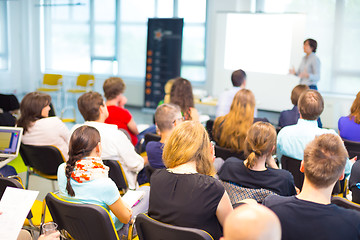 Image showing Speaker at Business convention and Presentation.