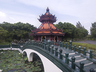 Image showing Thai pavilion and bridge