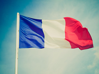 Image showing Retro look Flag of France