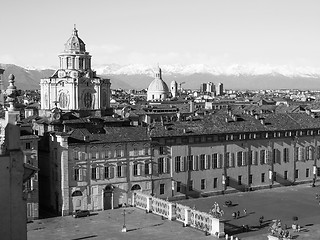 Image showing Black and white Piazza Castello Turin