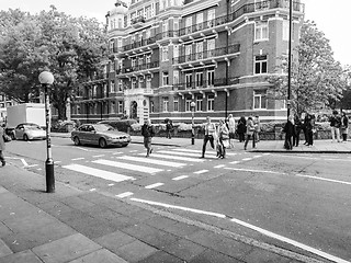 Image showing Black and white Abbey Road London UK