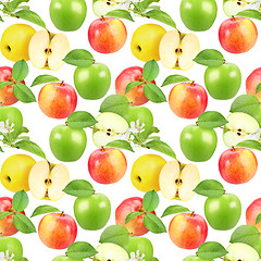 Image showing Seamless pattern of apples