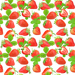 Image showing Seamless pattern of strawberry