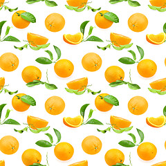 Image showing Seamless pattern of oranges