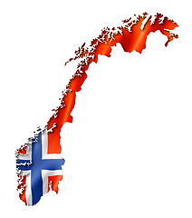 Image showing Norwegian flag map