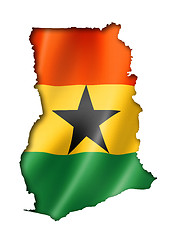 Image showing Ghanaian flag map flag map