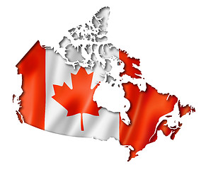 Image showing Canadian flag map