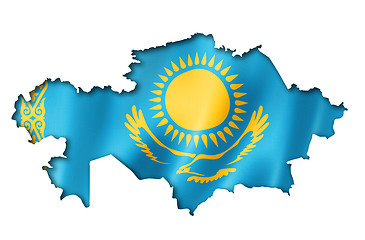 Image showing Kazakhstan flag map
