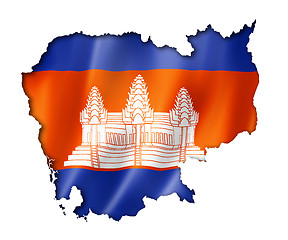 Image showing Cambodian flag map