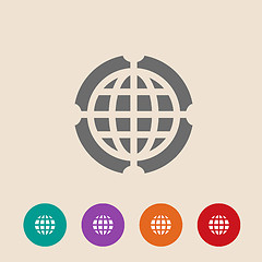 Image showing Globe Icon vector illustration. Flat design style