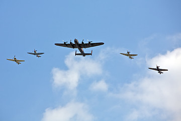 Image showing Military Planes Flying at an air Show