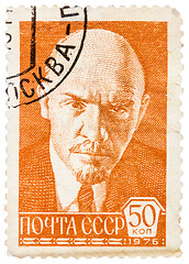 Image showing Stamp printed in Russia shows portrait of Vladimir Ilyich Lenin