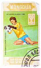 Image showing Stamp printed in Mongolia shows Football world championship of j