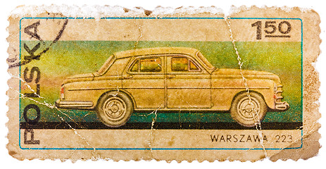 Image showing Stamp printed in POLAND shows Passenger car Warszawa 223