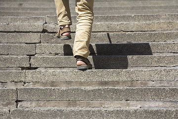 Image showing Climbing up stairs