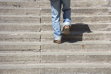 Image showing Climbing up stairs