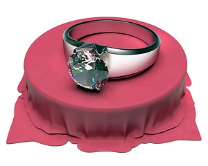 Image showing Silver Ring and diamond