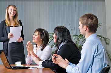 Image showing Woman making a business presentation