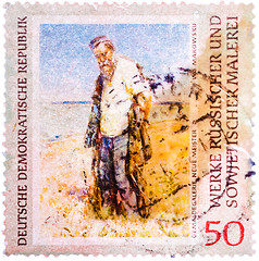 Image showing Stamp printed in the Germany (GDR) shows picture by Vladimir Mak