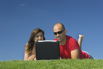 Image showing Boyfriends with a laptop