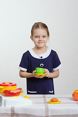 Image showing Girl playing in the children's ware
