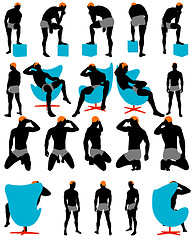 Image showing Set of men silhouette