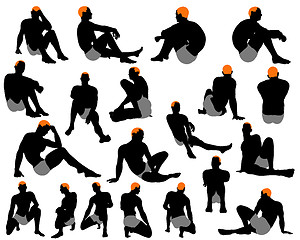 Image showing Set of men silhouette