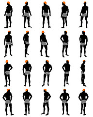 Image showing Set of men silhouette