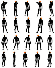 Image showing Set of men silhouette