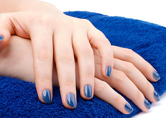 Image showing Blue Manicure