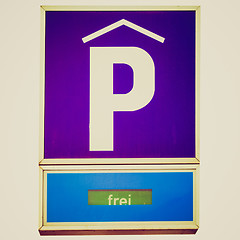 Image showing Retro look Parking sign