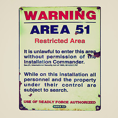 Image showing Retro look Warning sign