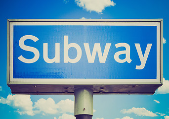 Image showing Retro look Subway sign