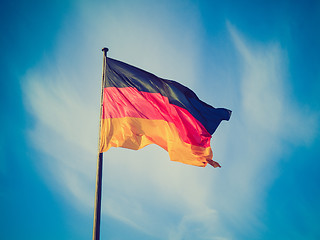 Image showing Retro look German flag
