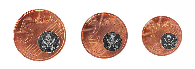 Image showing European union concept - 1, 2 and 5 eurocent