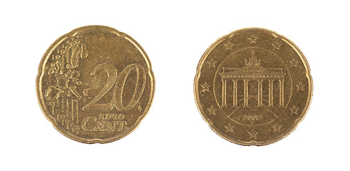 Image showing Isolated 20 Euro cent coins