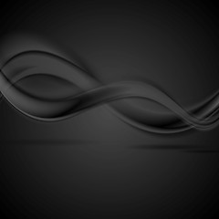 Image showing Abstract black smooth waves design