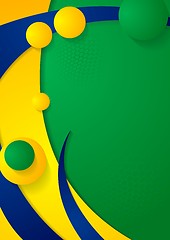 Image showing Waves background in Brazilian colors