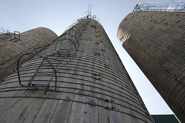 Image showing Old towers of granary