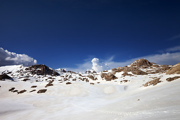 Image showing Snowy rocks at nice day