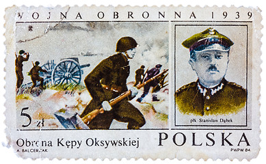Image showing Stamp printed in Poland shows portrait Stanislaw Dabek colonel o
