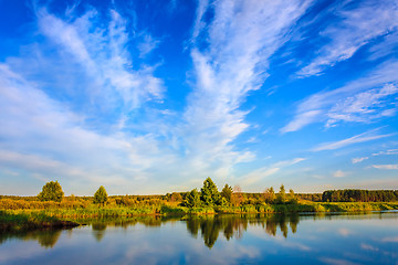 Image showing Clouds Reflection On Lake River