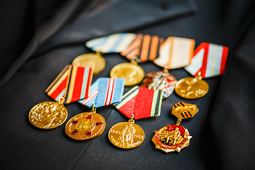 Image showing Anniversary medals of a victory in the Great Patriotic War on a 